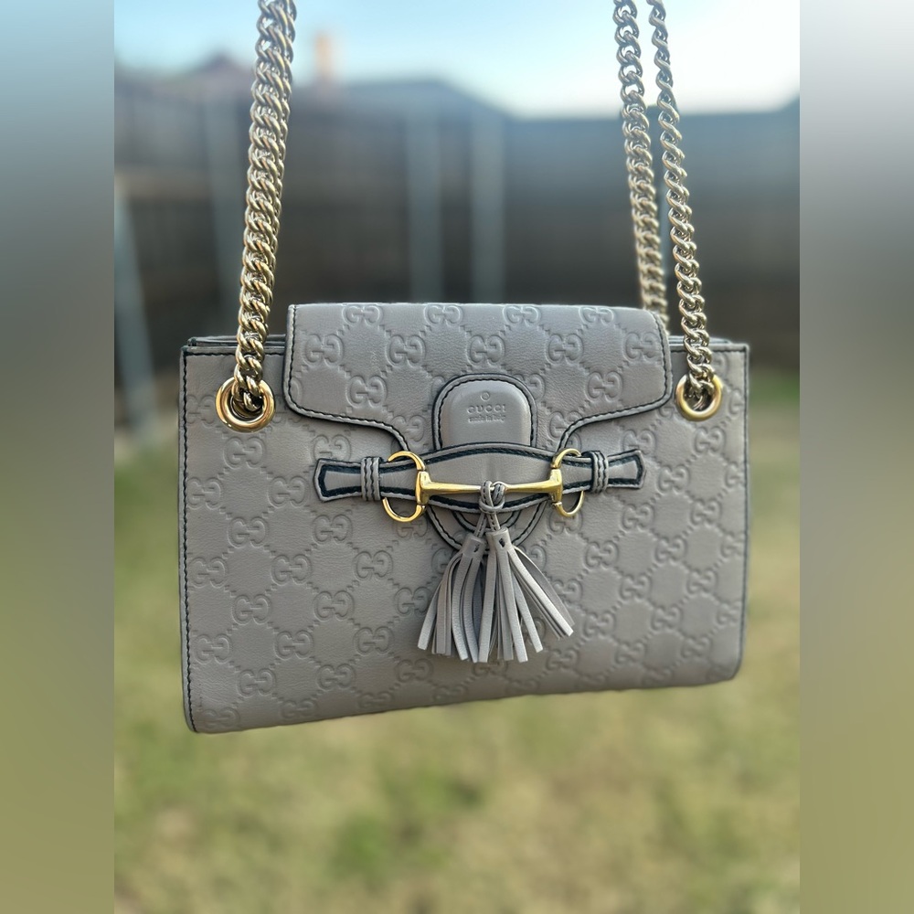 GUCCI Emily Guccissima Chain Leather Bag - Picture 13 of 16